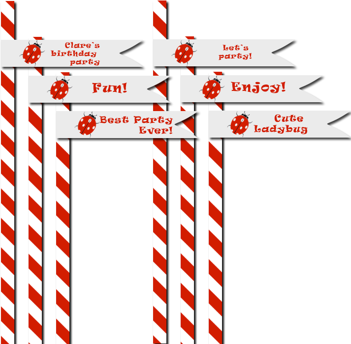 Paper Straws With Flags - Number (720x720), Png Download