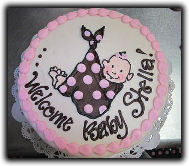 Welcome Baby Cake - Baby Cream Cake For Girl (371x327), Png Download