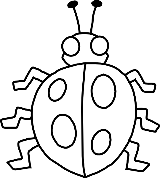 Ladybug - Insect Clipart Black And White (540x599), Png Download