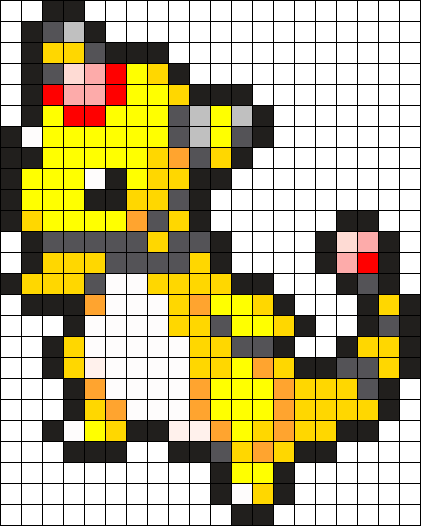 Ampharos Pokemon Bead Pattern Perler Bead Pattern / - Pokemon Ampharos Pixel Art (421x526), Png Download
