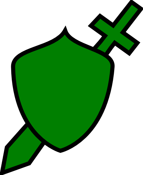 How To Set Use Green Sword And Shield Svg Vector - Clip Art (486x593), Png Download