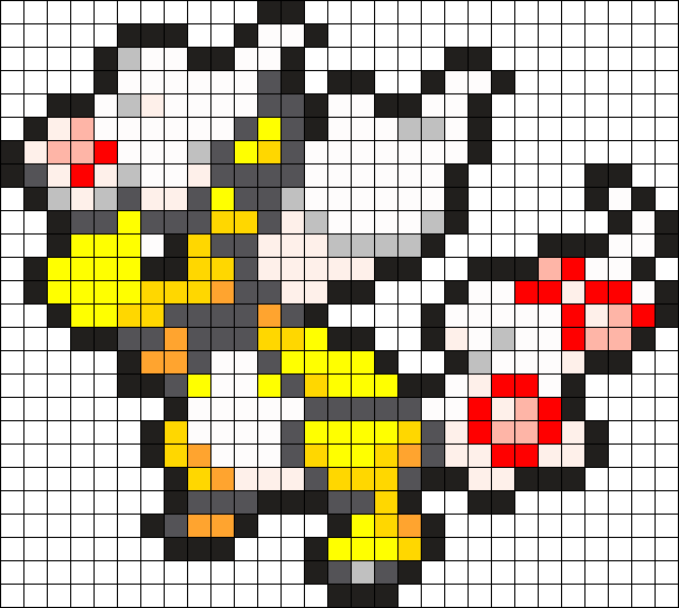 Mega Ampharos Pokemon Bead Pattern Perler Bead Pattern - Mega Ampharos Hama Beads (610x547), Png Download