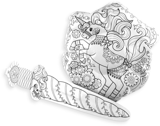 Unicorn Shield And Sword Coloring Toys - Shield (800x800), Png Download