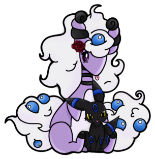 Ampharos Umbreon Sticker - Cartoon (324x419), Png Download