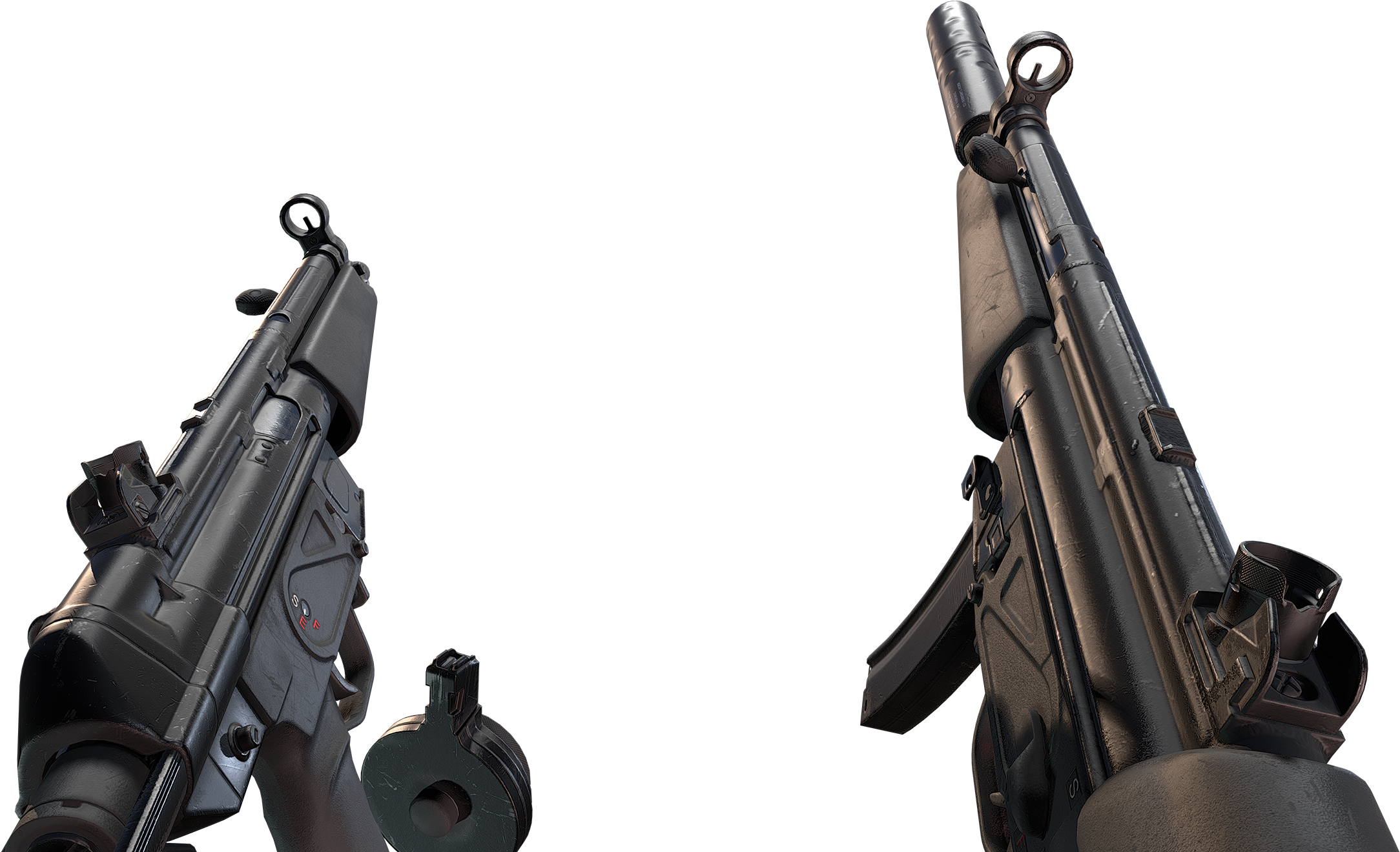 Wireframe Dual Wield Ads Collapsed Stock Wood Rd Left (2560x1440), Png Download