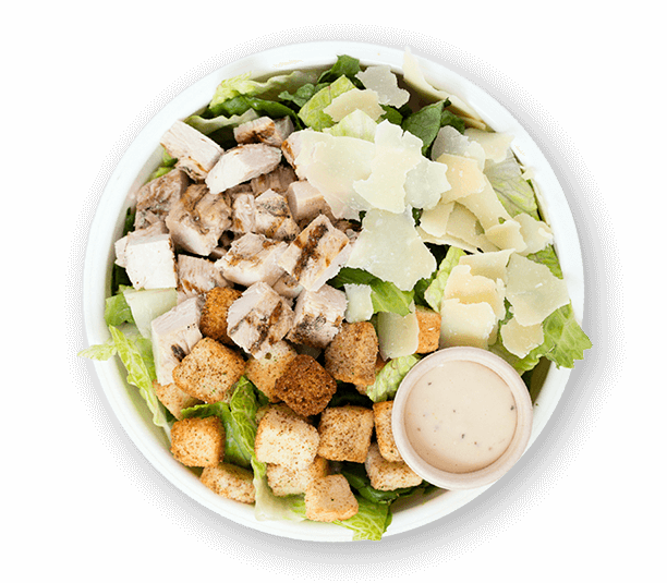 Chicken Caesar Salad - Just Salad (612x535), Png Download