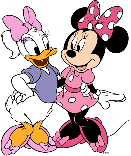 Minnie Mouse Amp Daisy Duck Clip Art 2 Disney Clip - Daisy Duck And Minnie Png (427x509), Png Download