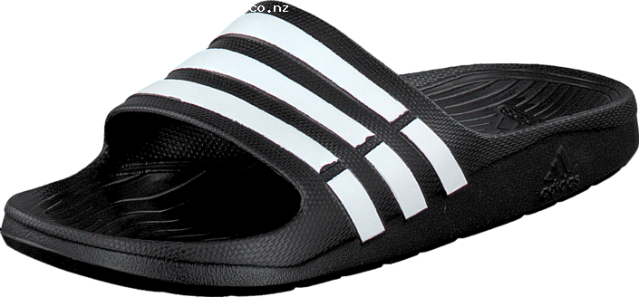 Adidas Sport Performance Duramo Slide Black 1/white/black - Adidas Men's Duramo Slides Size 5 Black (705x328), Png Download