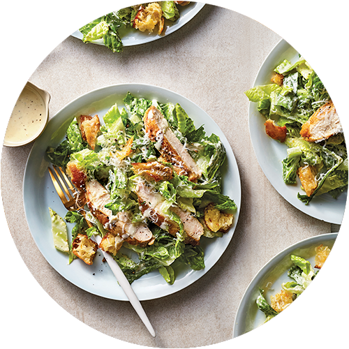Family Style Caesar Salad From The Minimalist Kitchen - Chicken Caesar Salad (500x500), Png Download