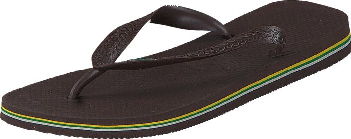 Havaianas Brasil Dark Brown 00829-04 Womens Rubber - Shoe (705x280), Png Download