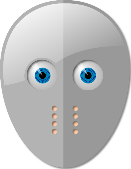 A Clip Art Of Hockey Masks And Eyes - Cartoon Hockey Mask Tile Coaster (462x593), Png Download