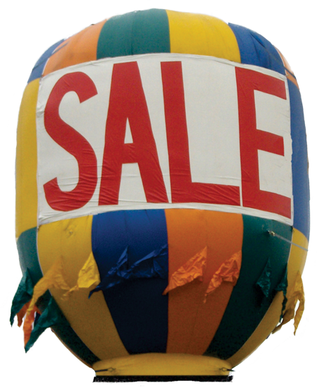 Spotlights Roof Or Ground - Signfield Inflatable Outdoor Advertising (450x554), Png Download