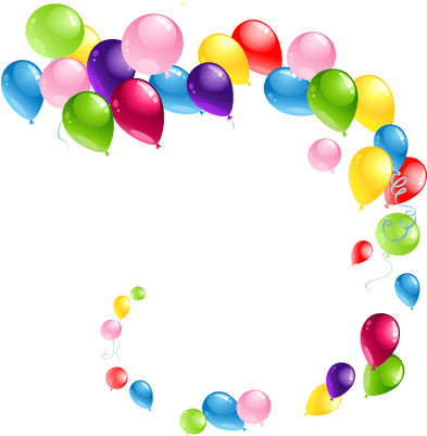 Globos Volantes Espiral - Happy Birthday Balloons Png (400x400), Png Download