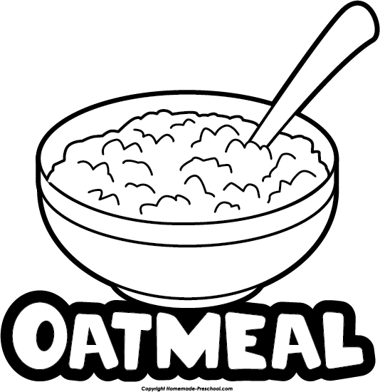 Oat Clipart Mixing Bowl - Oatmeal Clipart Black And White (534x550), Png Download