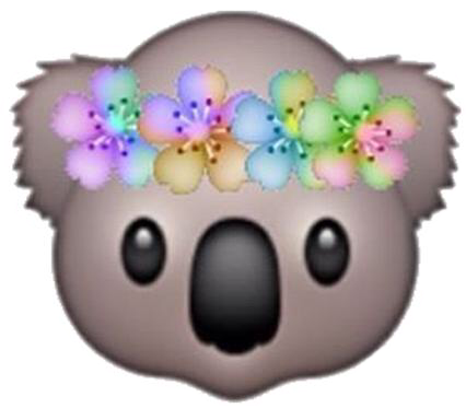 Emoji Koala Flowercrown Fliwercrownemoji Cute Adorable - Koala Emoji (426x373), Png Download