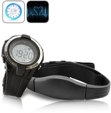 Hrm Watch With Chest Belt - False New Heart Rate Monitor Exercise Watch (400x400), Png Download