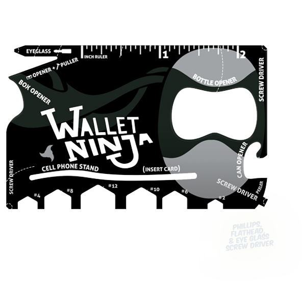 Wallet Ninja Tool - Clearance Wallet Card Ninja Tool - Black (594x551), Png Download