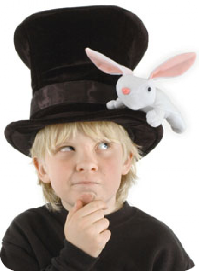 Magician Childrens Hat With Rabbit At Labeshops, Home - Magician Kid (900x900), Png Download