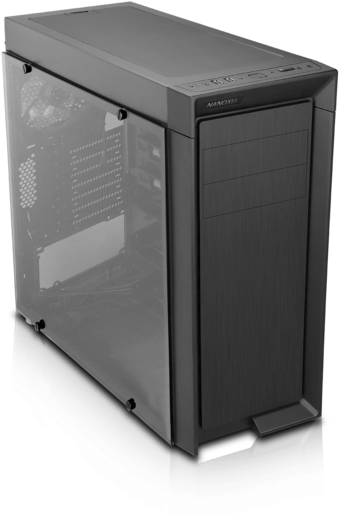 Coolforce 1 Atx Mid Tower Case With Tempered Glass (480x600), Png Download