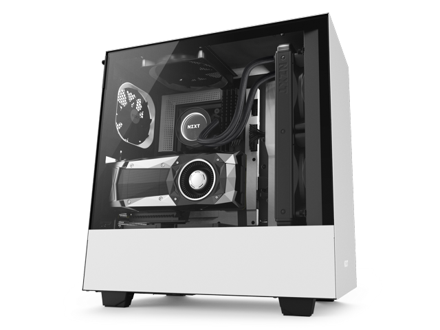 Nzxt H500i Mid Tower Computer Case Matte White - Nzxt H400 Vertical Gpu (640x480), Png Download