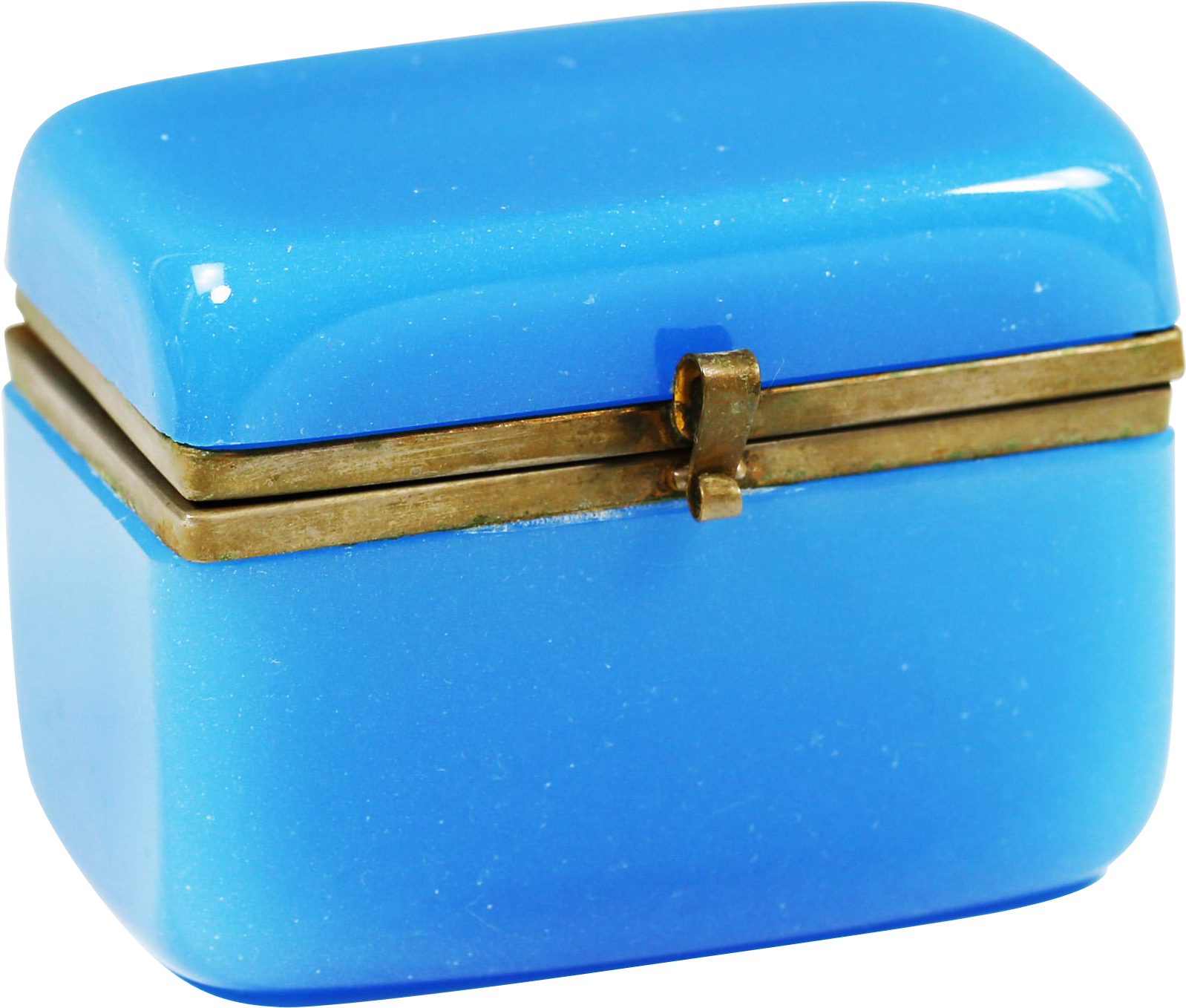 Antique French Blue Opaline Glass Jewelry Or Trinket - Box (1597x1597), Png Download