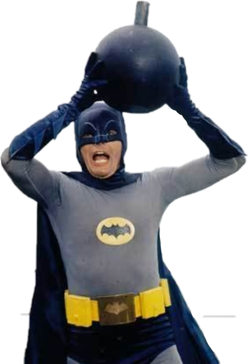 Report Abuse - Adam West Batman With Bomb (495x727), Png Download
