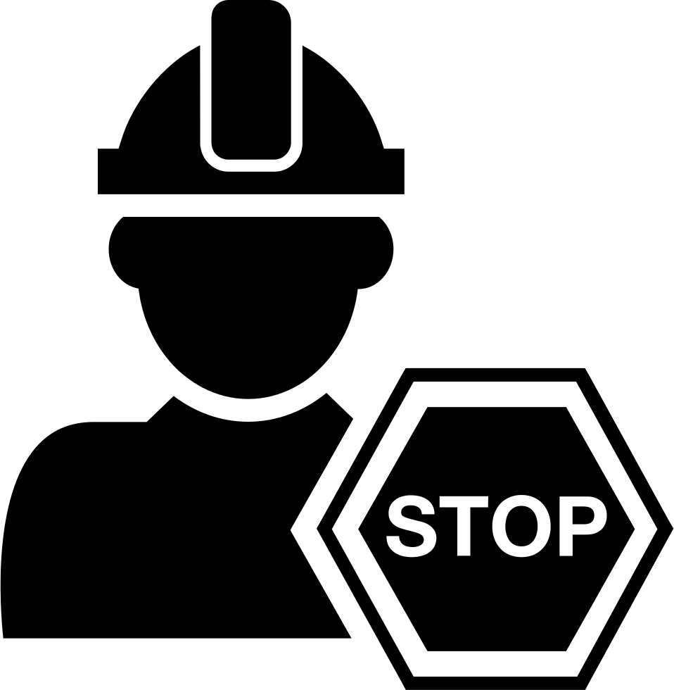 Constructor With Hard Hat And Stop Hexagonal Signal - Work Hard Vector Png (958x980), Png Download