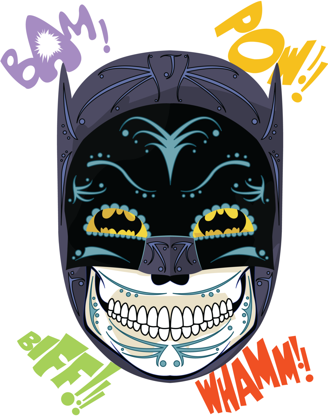 1960's Batman Sugar Skull Yoga Leggings - Sugar Skull Batman (1060x1343), Png Download