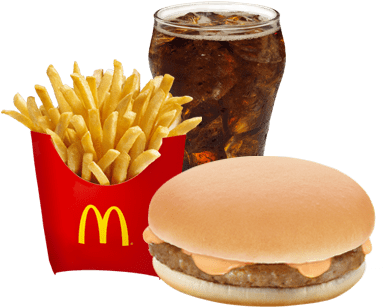 108 - Mcdo Burger With Fries (435x320), Png Download