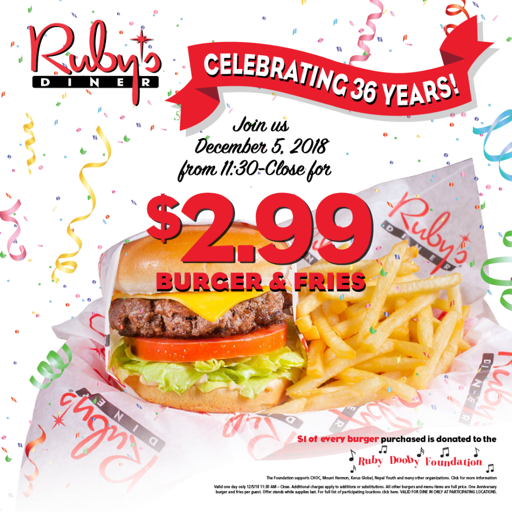 99 Anniversary Burger And Fries To Benefit The Ruby - Junk Food (1024x1024), Png Download