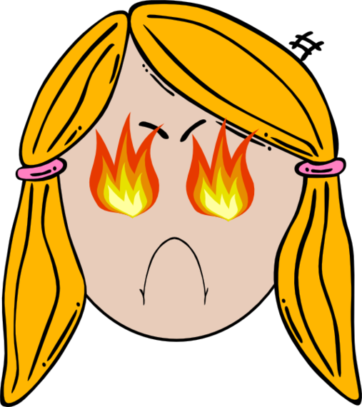 Frustrated - Angry Woman Face Cartoon (507x570), Png Download