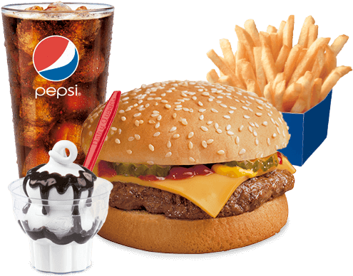 Cheese Burger - Burger And Juice Png (500x500), Png Download