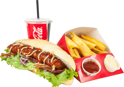 Hot Dog Menu Dubrovnik - Fast Food Combo Food (427x300), Png Download