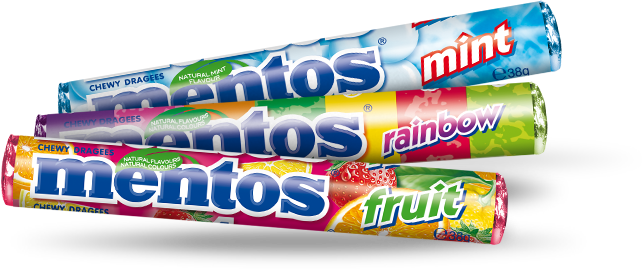 Mentos Chewy Dragee - Experiment Coca Balloon And Ment (642x269), Png Download