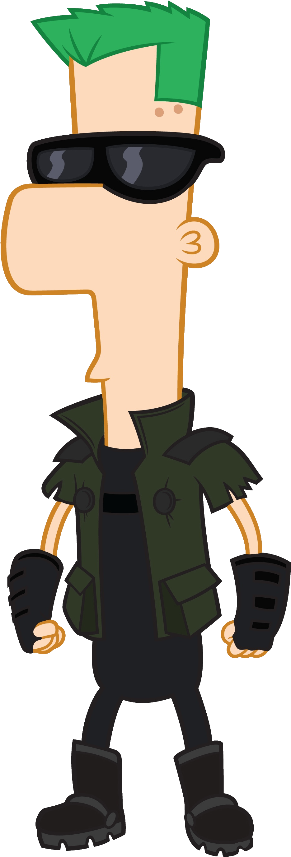 Ferb Seems To Pull Off Just About Anything, Even If - Phineas And Ferb 2nd Dimension Ferb (951x2755), Png Download