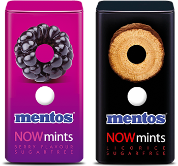 Mentos - Mentos Now Mints Strawberry (365x342), Png Download