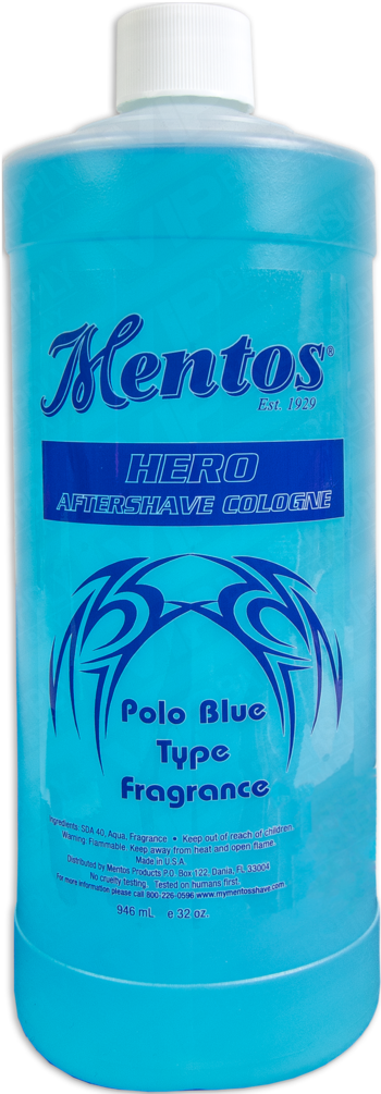Mentos Hero After Shave Cologne Polo Blue 32oz - 雅漾 潔 膚 凝 膠 (902x1024), Png Download