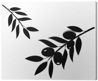 Vector Olive Branches Silhouettes Canvas Print • Pixers® - Olive Branch Silhouette Clipart (400x400), Png Download