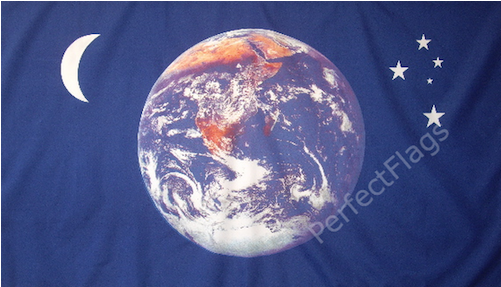 Planet Moon Stars Flag - Earth's Moon Compared To Mercury (500x500), Png Download