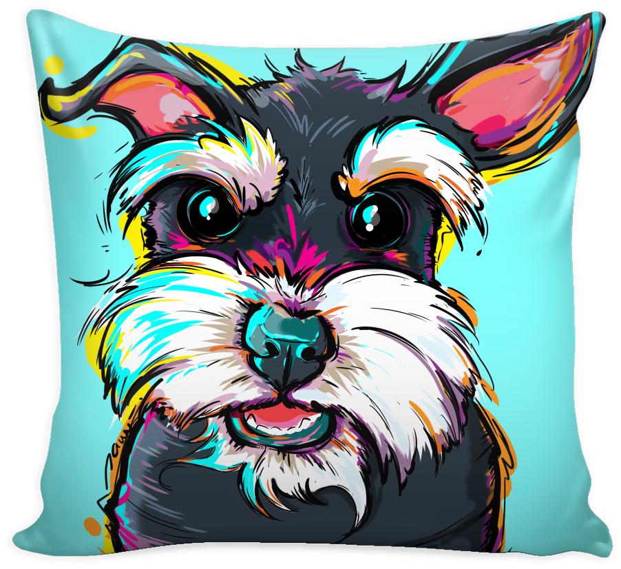 Schnauzer Pillow Cover - Pure Country Weavers Schnauzer Decorative Pillow (1024x1024), Png Download