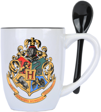 Hogwarts Mug & Spoon - ??????? ?? ???? ???? Hogwarts ?????? (422x480), Png Download