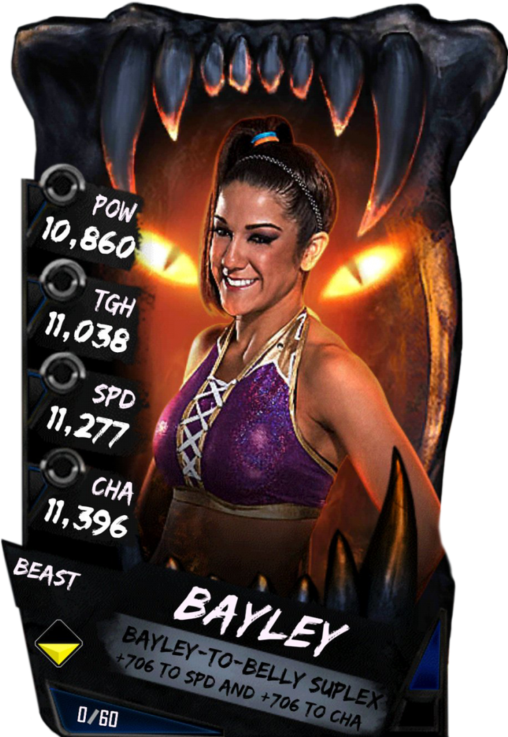 Bayley S4 16 Beast - Wwe Supercard Beast Cards (733x1158), Png Download