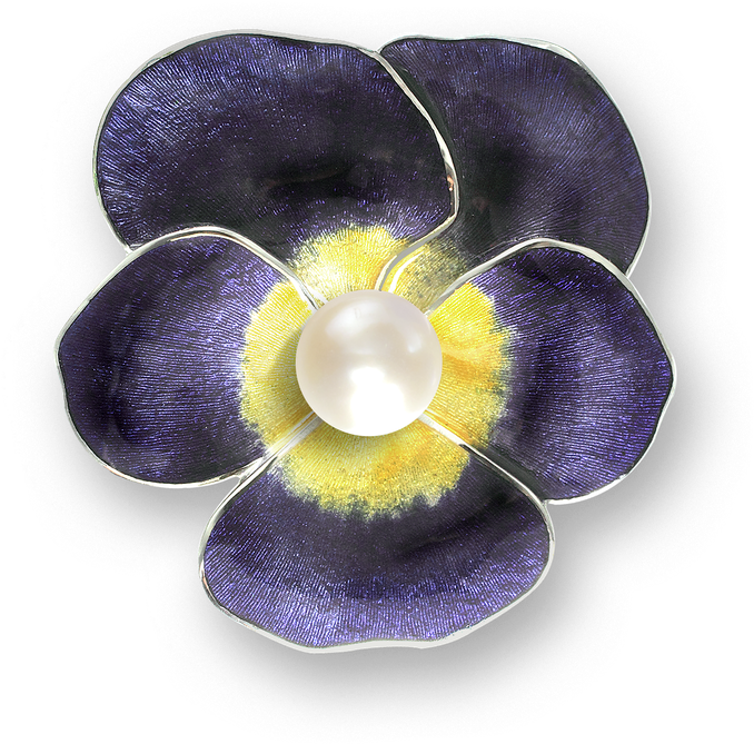 Nicole Barr Designs Sterling Silver Pansy Choker Necklace-purple - Purple Pansy Choker Necklace - Sterling Silver (800x800), Png Download