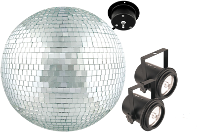 Mirror Balls - Venue Mb12k 12" Mirror Ball Dual Pin Spot Combo (400x400), Png Download