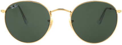 Ray Ban Round Metal 50 21 Rb3447 001 Arista - Rayban Round Gold Frame (440x400), Png Download