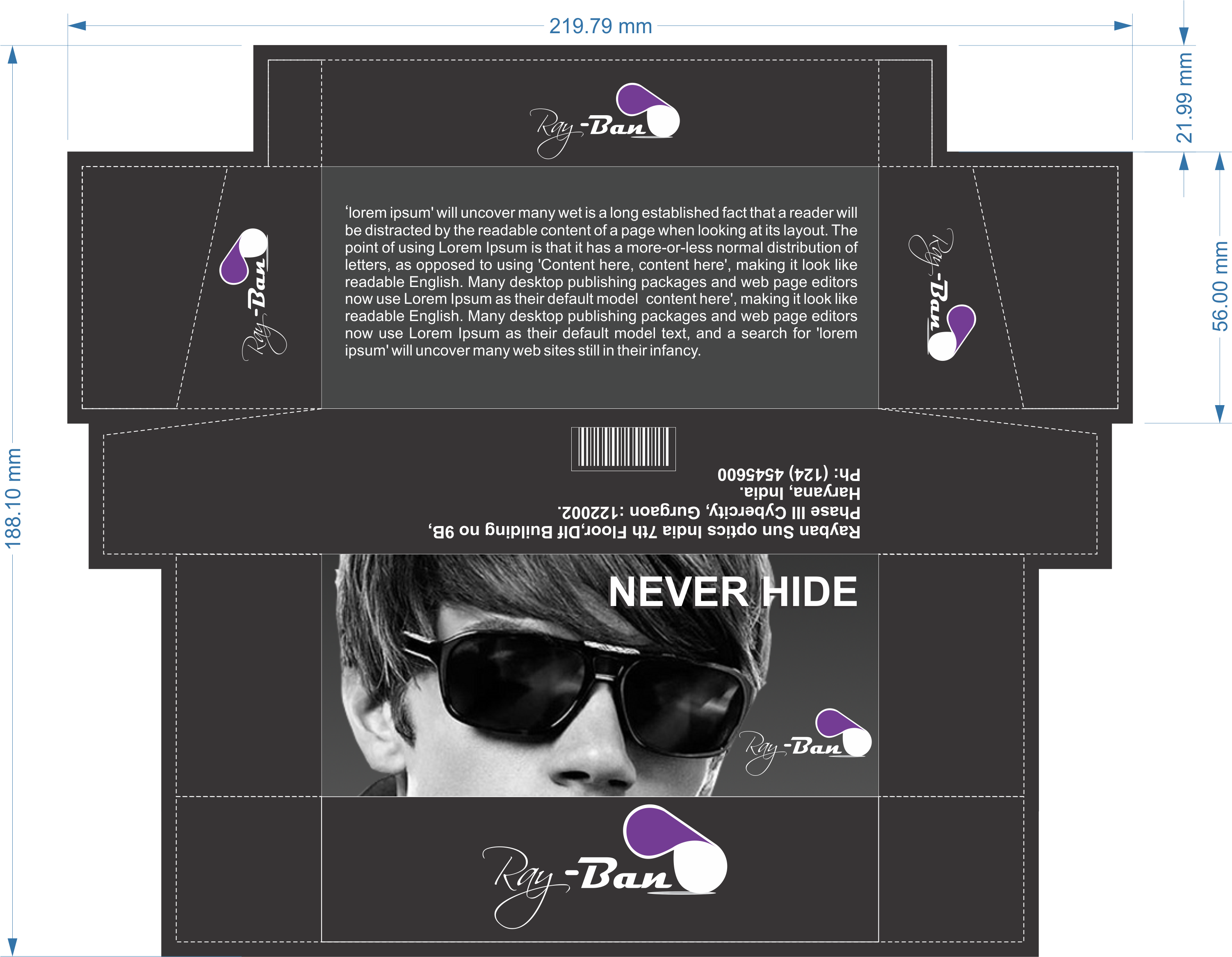 Ray Ban Pakaging - Ray-ban (3004x2334), Png Download