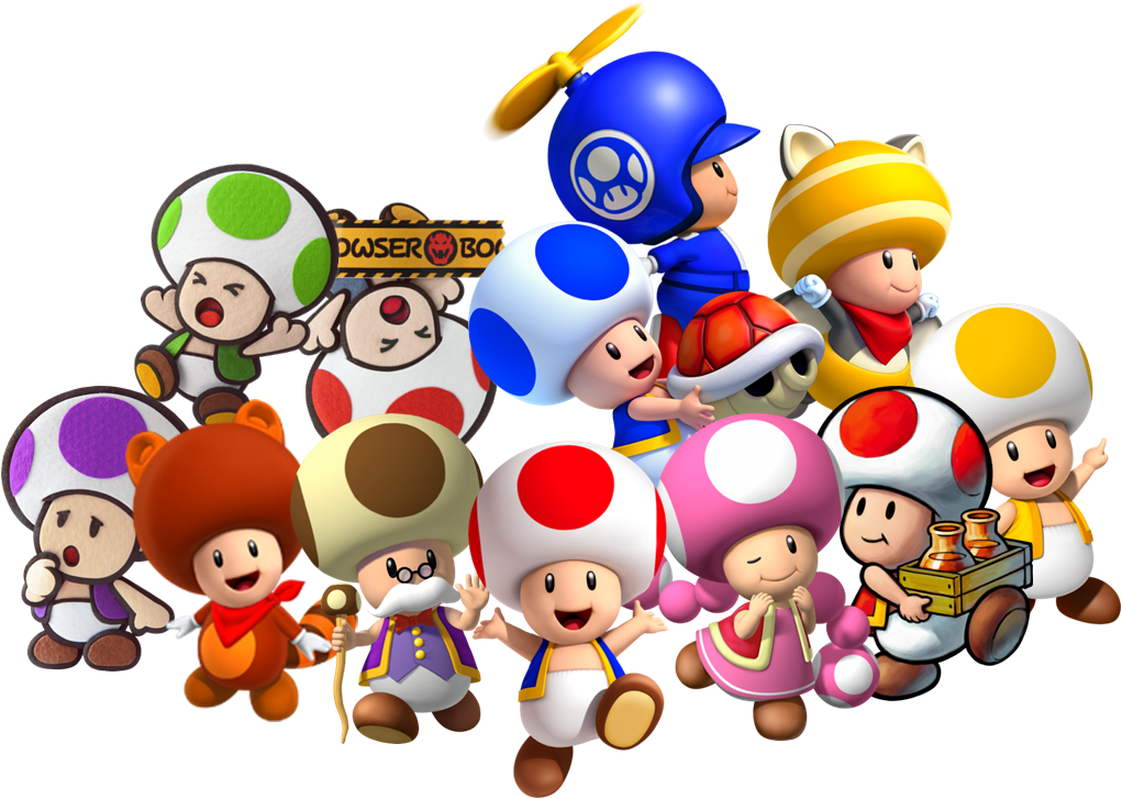 Toad Trollin' - Super Mario All Toads (1021x727), Png Download