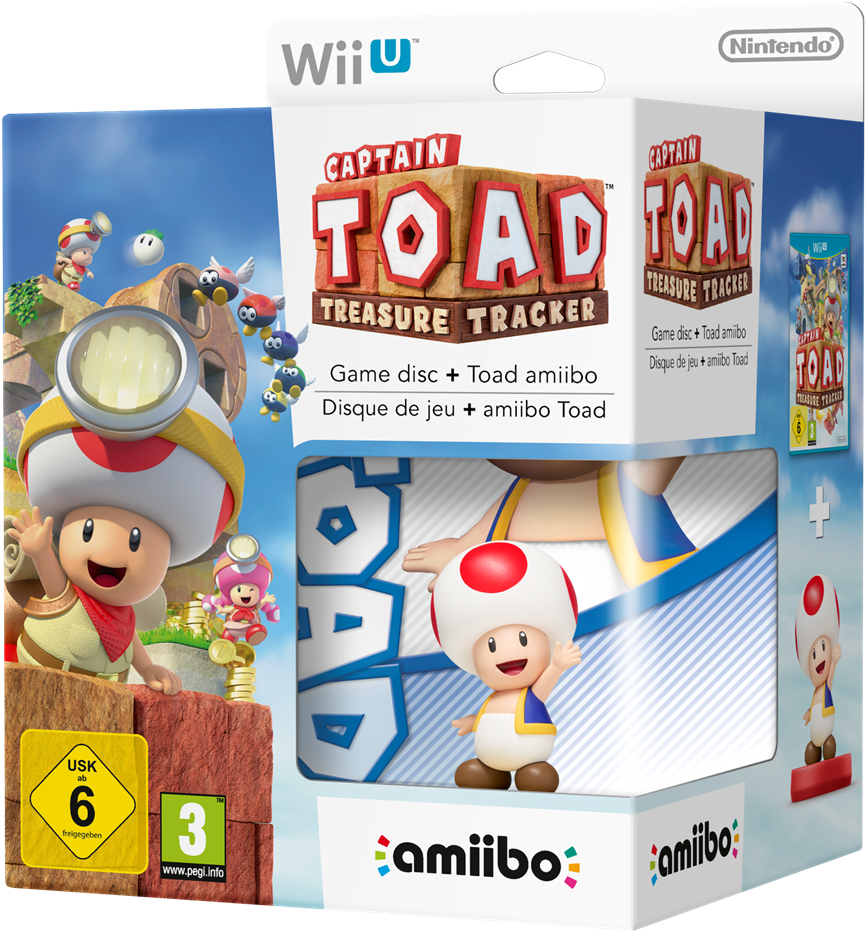 Treasure Tracker Amiibo Toad - Captain Toad + Amiibo Toad (wii U) (1232x1488), Png Download