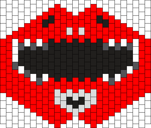 Red Ranger Mask Bead Pattern - Twenty One Pilots Melt Bead (526x447), Png Download