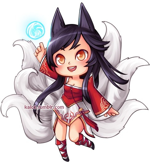 League Of Legends - Ahri League Of Legends Chibi (500x558), Png Download